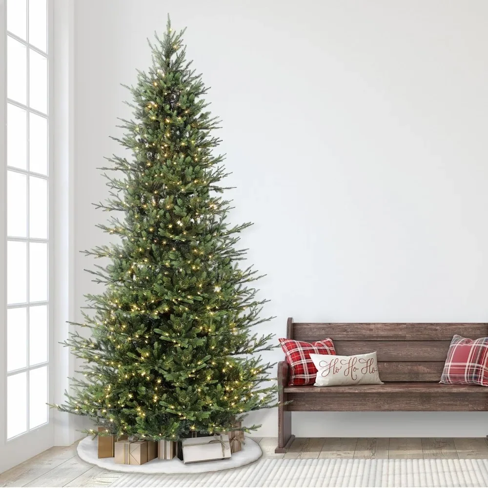 

9 Foot Artificial Christmas Tree,Pre-Lit Slim Balsam Fir with 800 Clear Lights,Festive Party Supplies,Christmas Tree