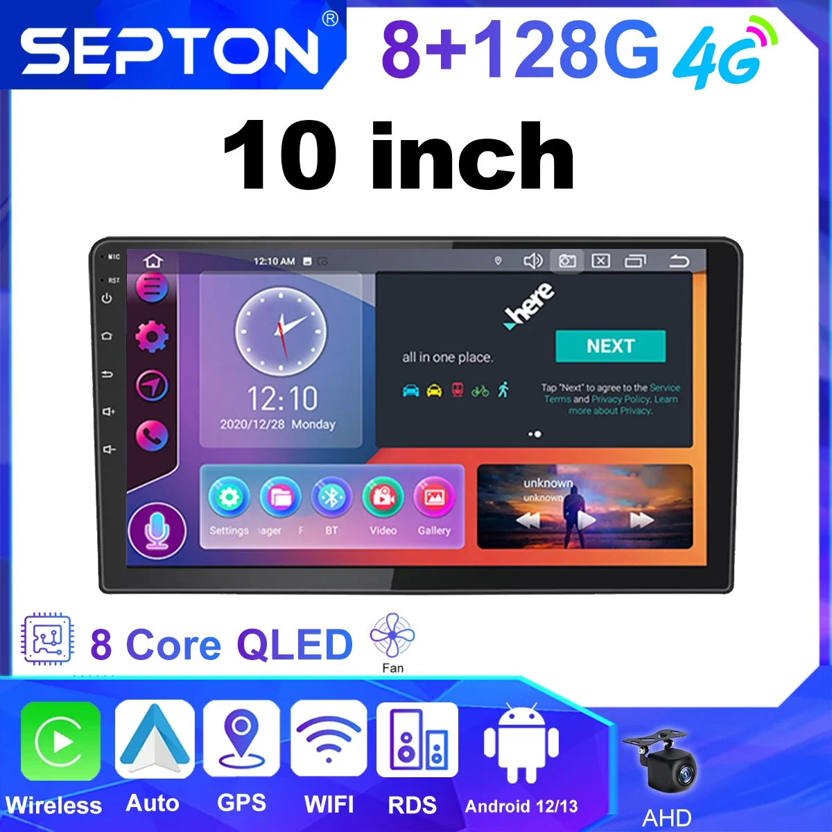 

SEPTON 2Din 10"Car Radio CarPlay Autoradio Universal Car Intelligent Systems GPS Android Auto Multimedia for Nissan Toyota Kia