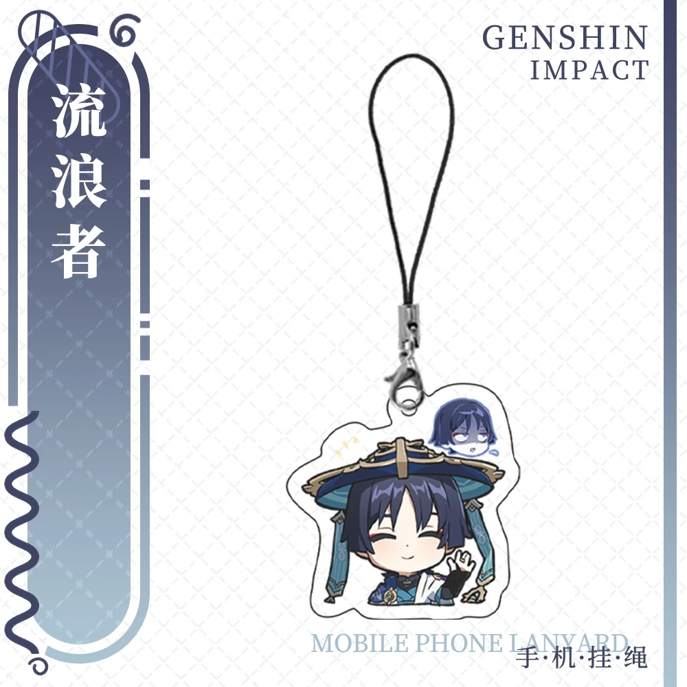 Anime Genshin Impact wanderer Ambitus Cosplay Acrylic  Cute Q Edition Mezzanine Key Chain Series Gift Game