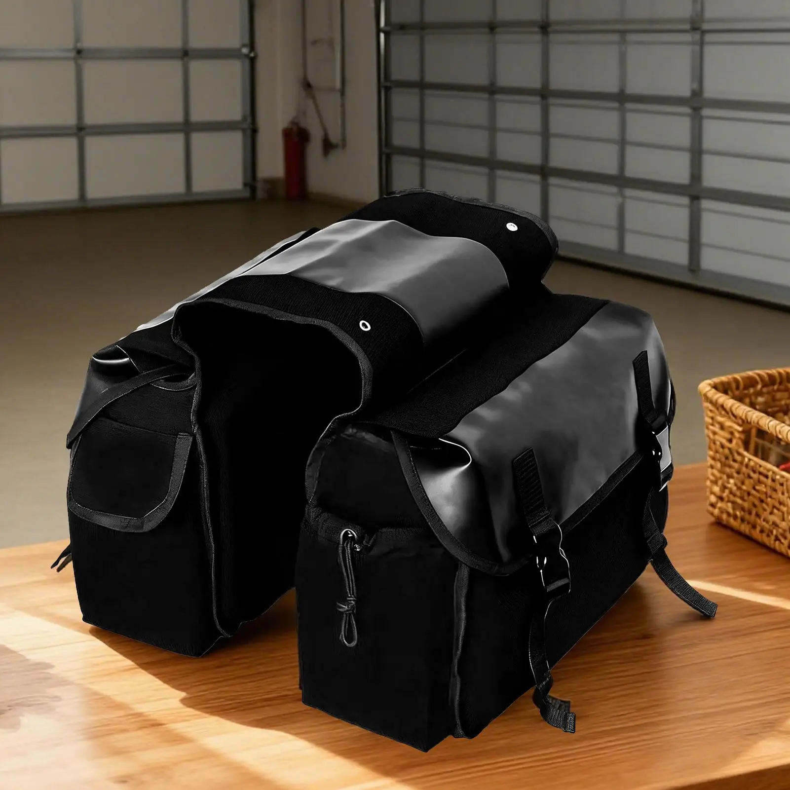 

Bike Saddle Bag Waterproof Canvas Saddlebag Organizer Bike Tool Bag For Motorbike Bicycle Scooter Biking Touring Commuting