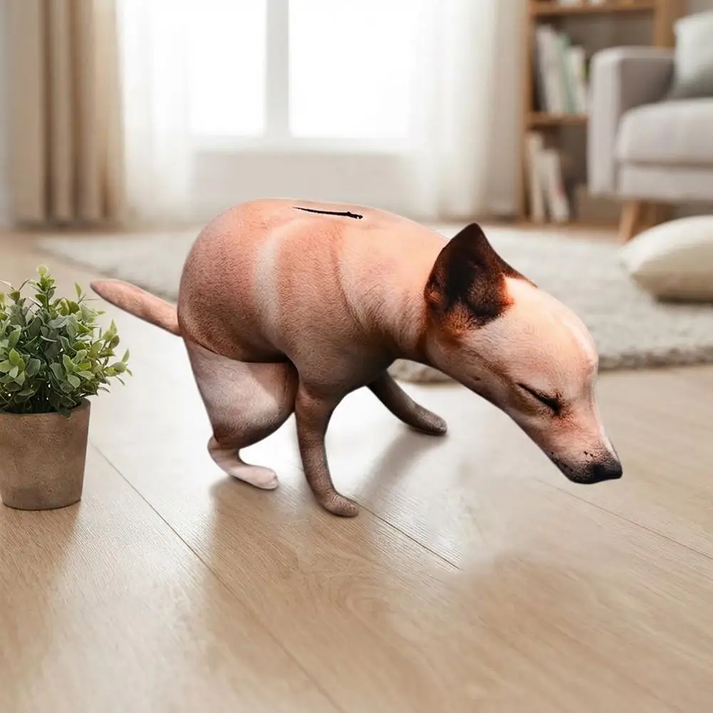 Funny Squatting Pooping Dog Plush Toy Cute Realistic 3D Printing Home Decor Stuffed Novelty Gift Cartoon Cushion Gifts