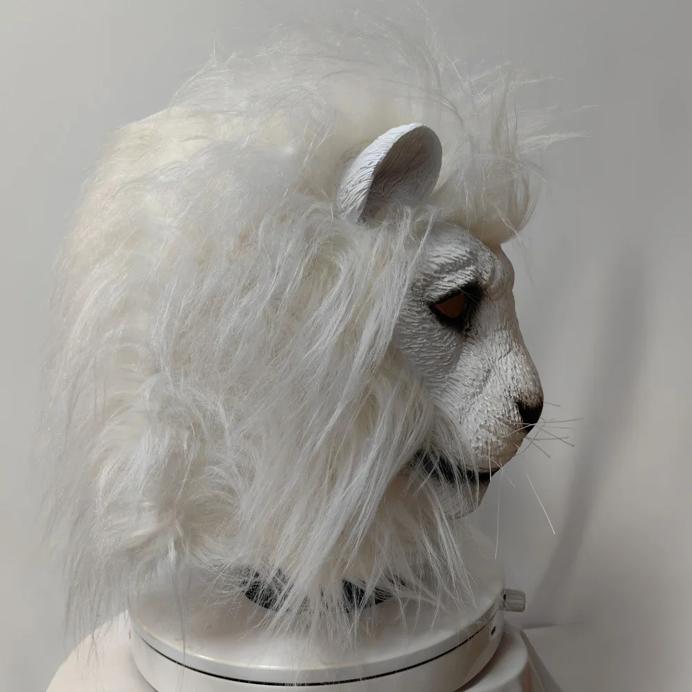 Löwenmaske, Realistische Pelzige Löwenkopfmaske, Halloween-Tierkostüm für Rollenspiele, Weihnachten, Maskenbälle – Detail 5