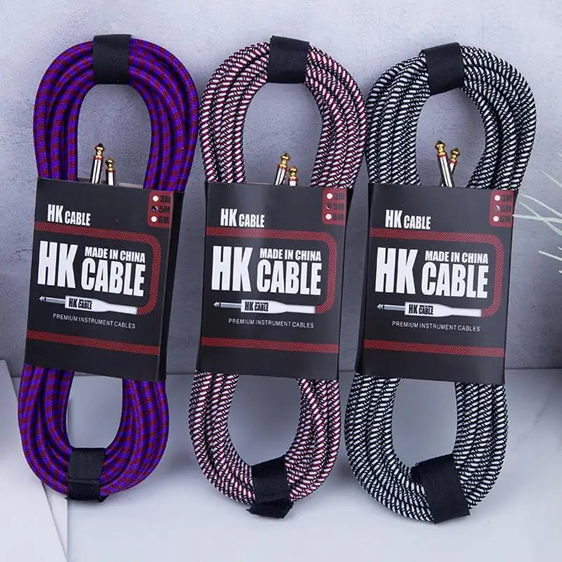 Long Electric Guitar Cord Guitar Cable Guitar Cord Clear Sound Quality Silicone Protective Cover Flexible Audio Cable