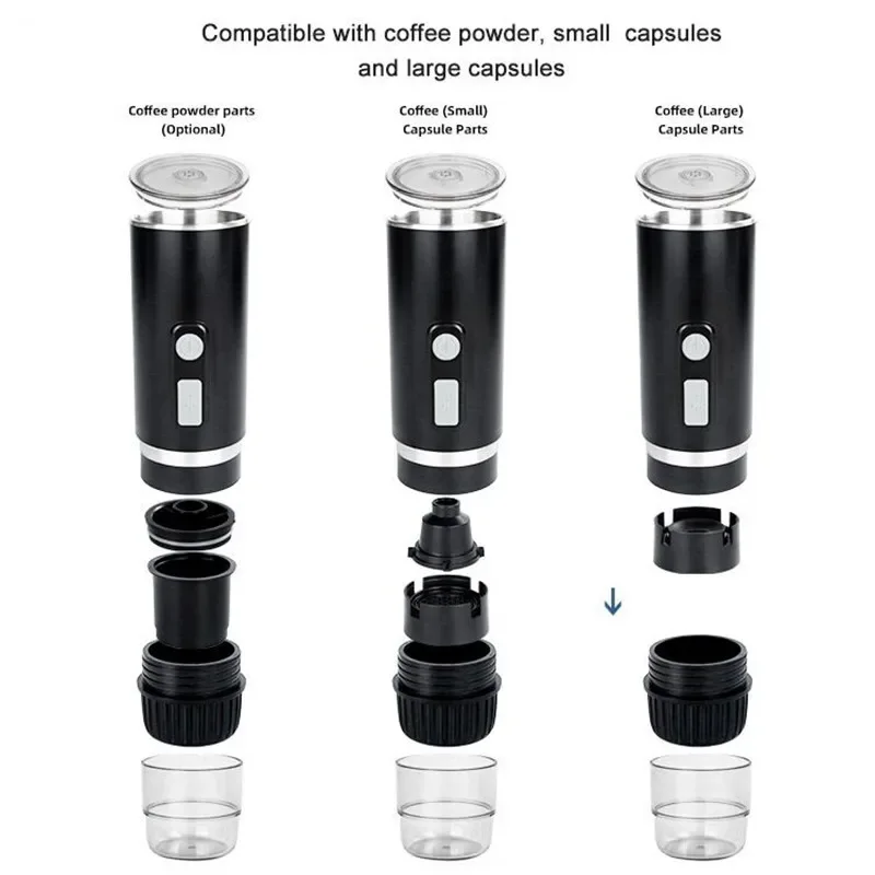 Portable Espresso Maker Electric Coffee Machine Compatible NS Capsule & Ground Coffee Fast Brewing Espresso Machine