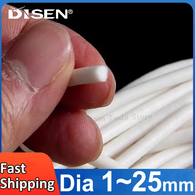 Dia 1--25mm White Round Foamed Silicone Sponge Seal Strip