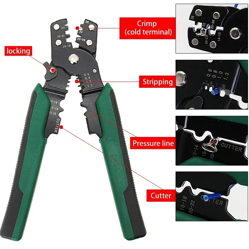 Professional 4 in 1 Wire Pliers Cable Cutter Terminal Crimper Stripper Hand Tool Kit