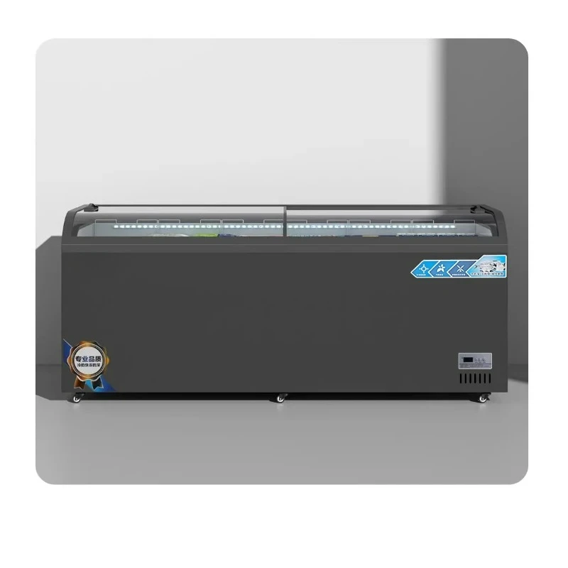 Commercial Large Capacity Freezer Refrigerator Refrigerated Display Cabinet 0 ~ -28°C Transparent Glass Freezer Tank Customized