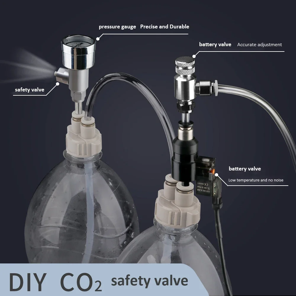 حوض السمك CO2 الناشر مولد صمام المياه العشب CO2 منظم نظام عدة CO2 الناشر لخزان الأسماك مع صمام التبديل