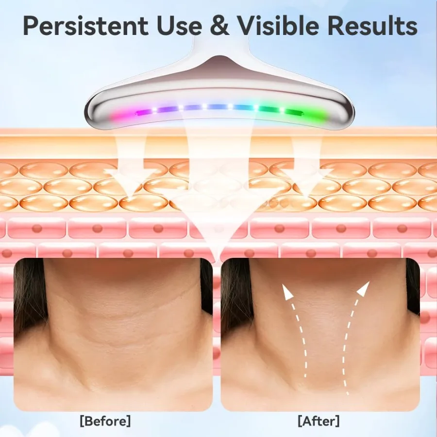 เครื่องนวดคอ 7in1 Multifunctional Facial Massager Face Sculpting เครื่องมือสําหรับ Skin Care AtHome Face เครื่องมือการสั่นสะเทือนและ Therma