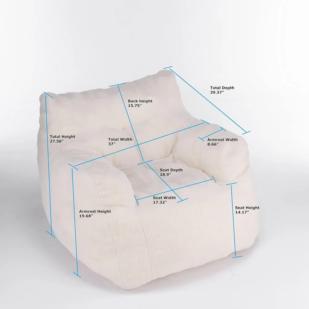 كراسي Antetek Bean Bag للبالغين والأطفال، كرسي تيدي فابرك حديث، كرسي أريكة فائق النعومة لغرفة المعيشة وغرفة النوم، Apar
