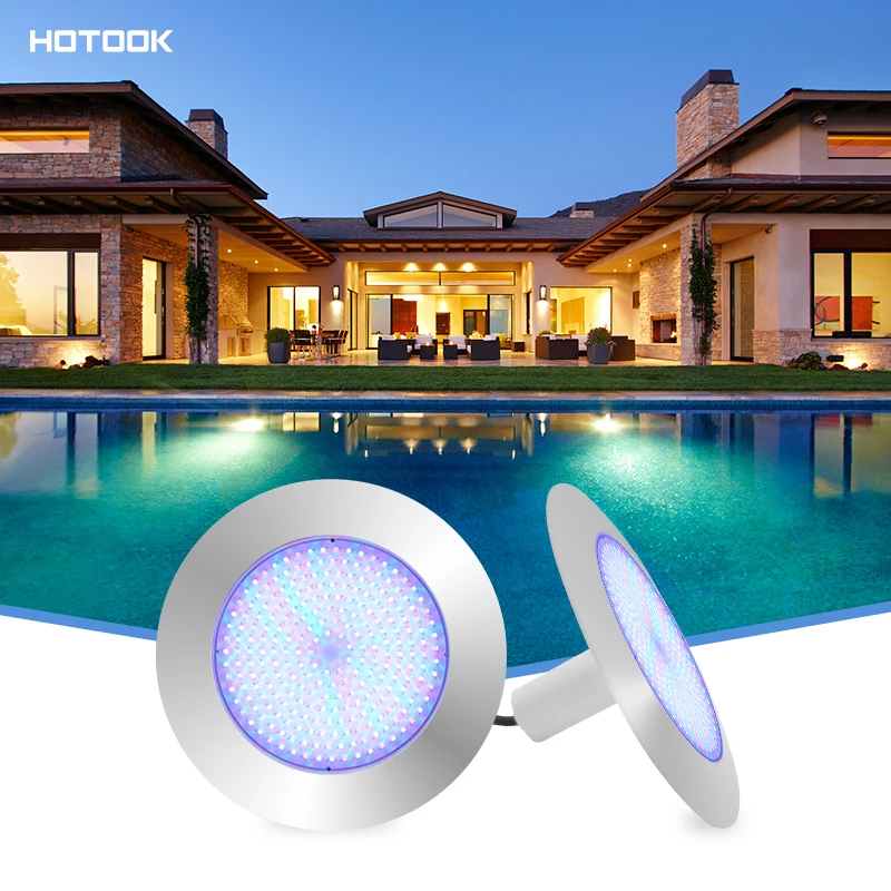 1.5/2Inch DC12V IP68 Waterproof RGBW Stainless Steel & Resin Filled LED Swimming Pool Lights Ultra-Thin Underwater Light