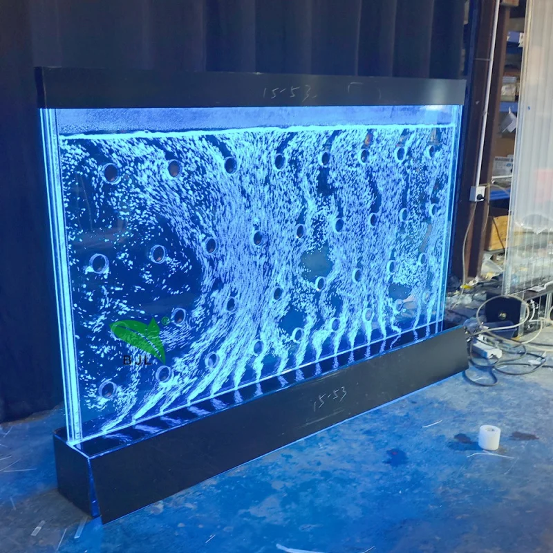 custom.Factory Customized Floor Standing Lamp Decoration LED Acrylic Fountains Dancing Bubble Wall Home, Party, Show, Restau view 2