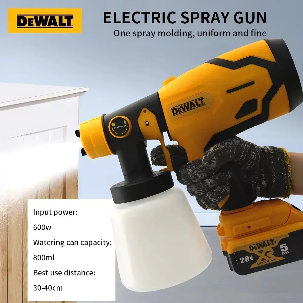 

Dewalt 800ML Cordless Electric Spray Gun Portable Paint Sprayer High Power Auto Furniture Coating Airbrush For Dewalt Battery