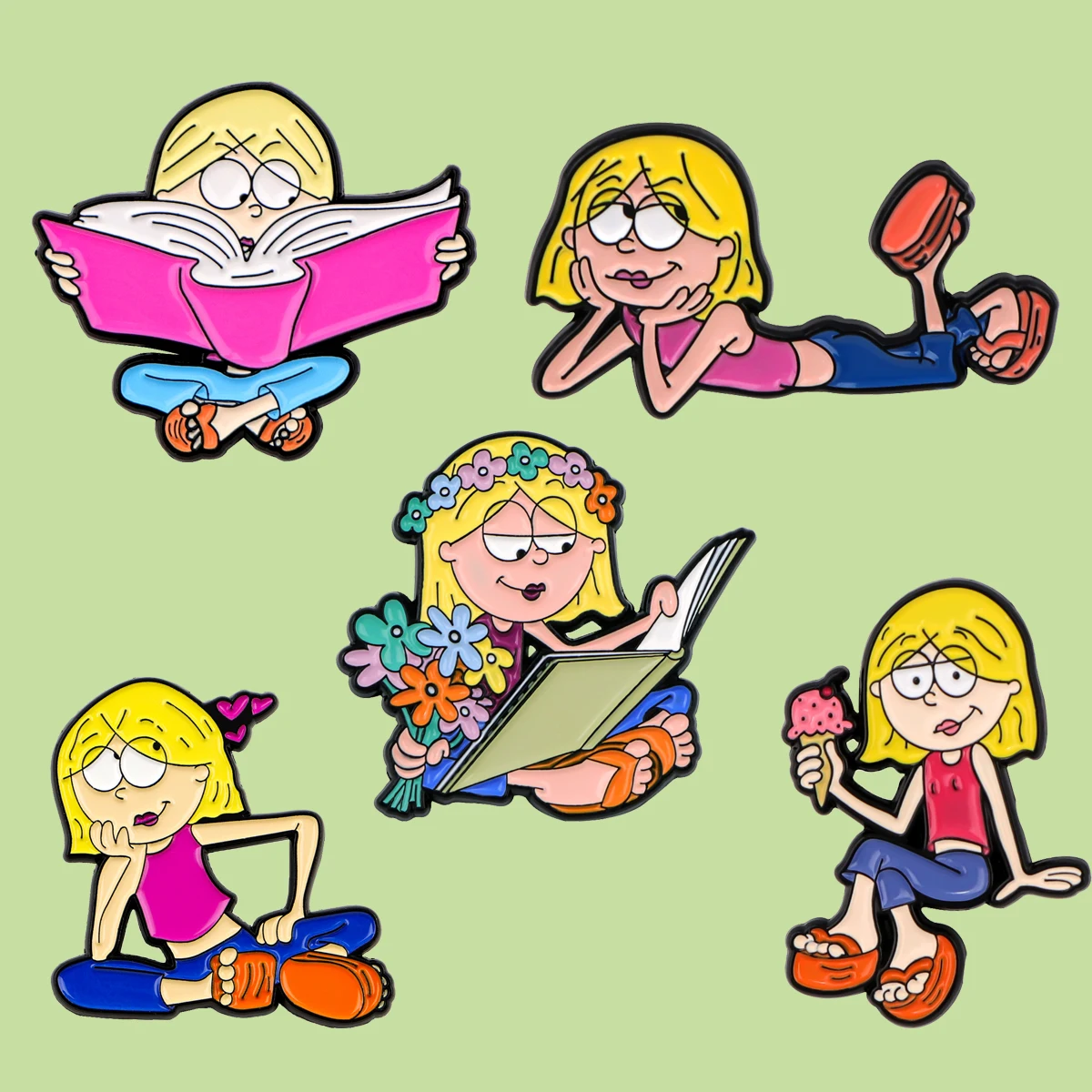 3-10pcs/Set Classic Cartoon Characters Enamel Pin Brooch for Woman Metal Pin Badge Shirt Brooches for Men Woman Jewelry Gifts