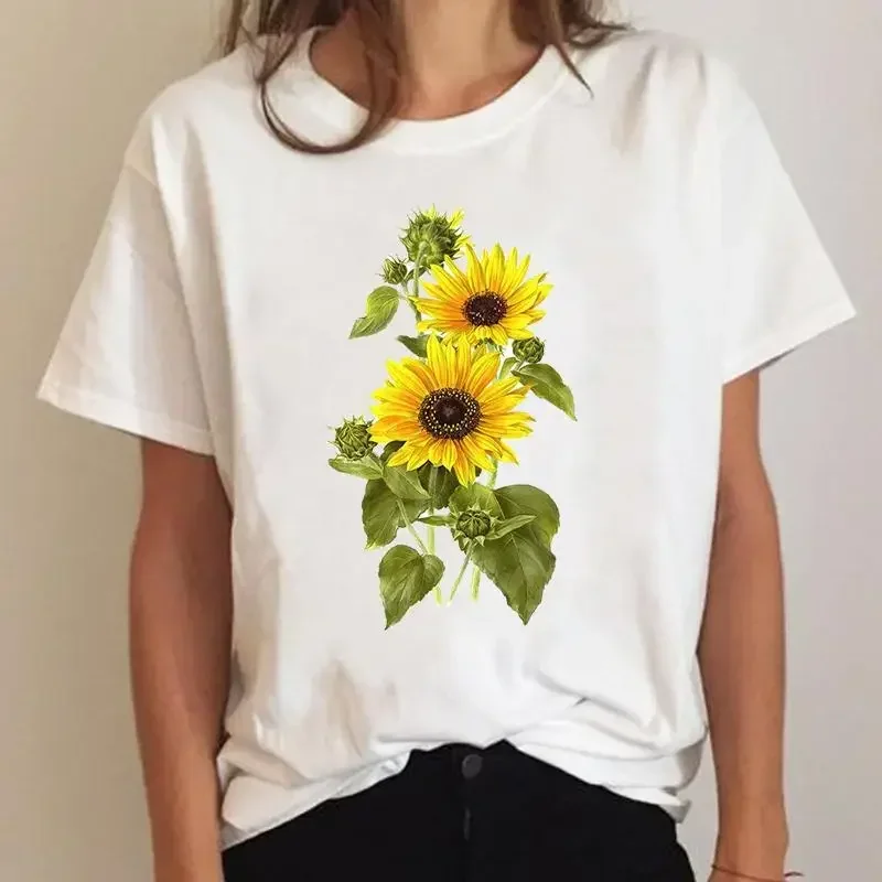 Tee Short Sleeve Plant 90s Trend Cute Ladies Summer Graphic T Shirt Print Clothing Clothes T-shirt Women Cartoon Female Top