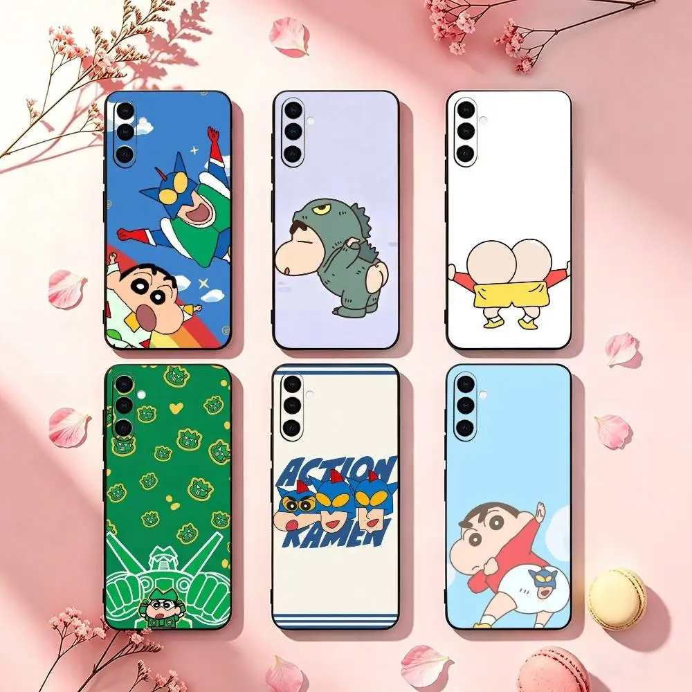 Shin C-Chan Cartoon Top Selling  Phone Case For Samsung Galaxy A73,A72,A71,A70,A53,A52,A51,Soft Silicone Black Cover