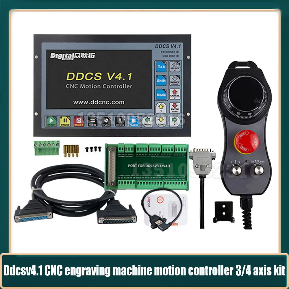 

Ddcsv3.1 New Upgrade Ddcs V4.1 3/4 Axis G Code Cnc Offline Motion Controller + Emergency Stop With Electronic Handwheel Mpg