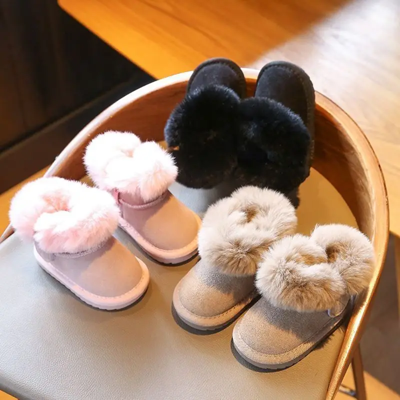 2026 New Autumn Winter Baby Snow Boots Warm Fleece Lined Toddler Cotton BootsThickened Soft Sole First Walkers Ankle Boots Warm