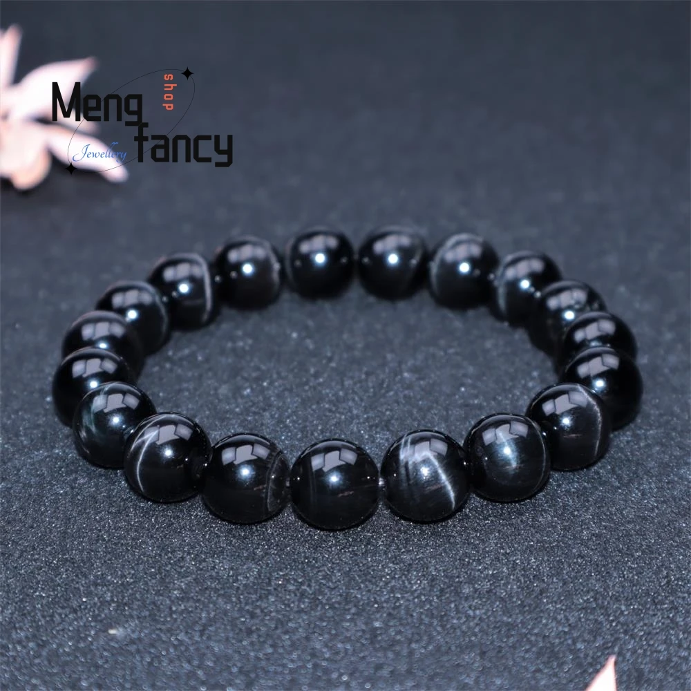 Pulsera de ojo de tigre negro Natural de piedra de Rayo de cristal, joyería de moda Simple, exquisita, alta calidad, pareja de lujo, nuevo