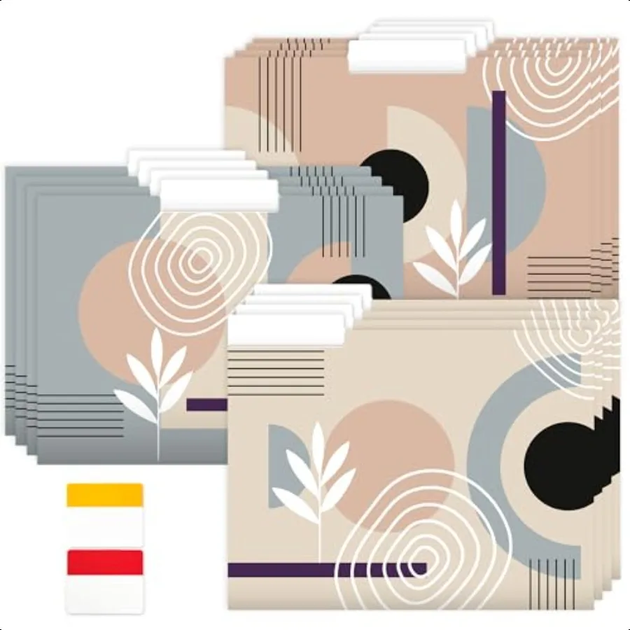 12 Pack Decorative File Folders cardstock Cute Folders 1 3Cut Tab Letter Size 11.5 x 9.5 in File Folders Decorative with Sticky