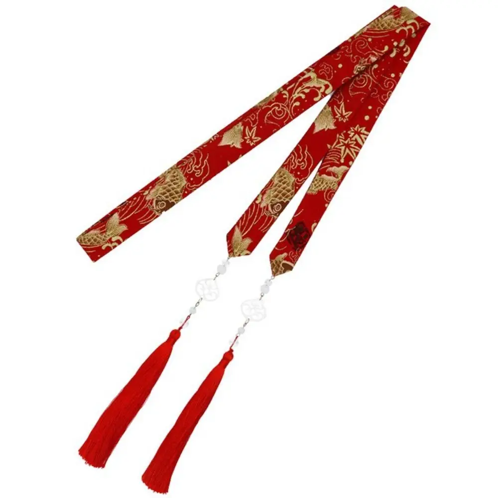 

Embroidery Chinese Style Hair Band Dragon Crane Hanfu Hair Accessories Tassel Horse Face Skirt Ornament New Year Headwear