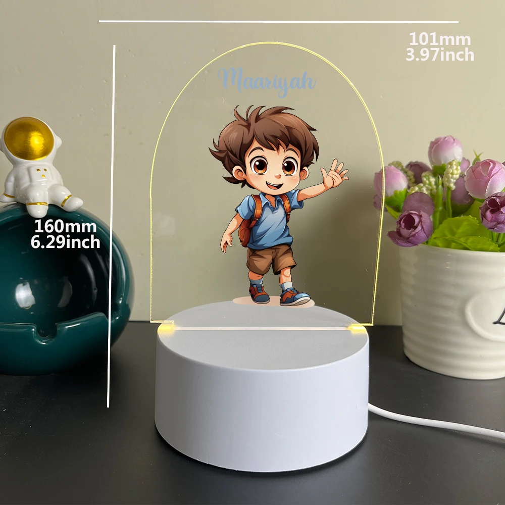 Personalized Custom BOY Hot  Children Bedroom Decor 3D Lamp Gift For Kids Usb Atmosphere Table Lamp