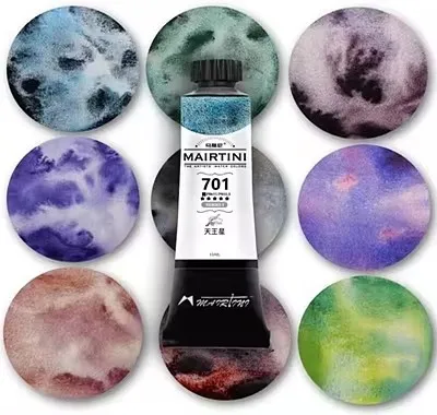 MAIRTINI satu Set cat air pelapis 12 warna 1/2ml cat air Profesional seniman sampel buatan tangan warna air untuk perlengkapan seni lukis