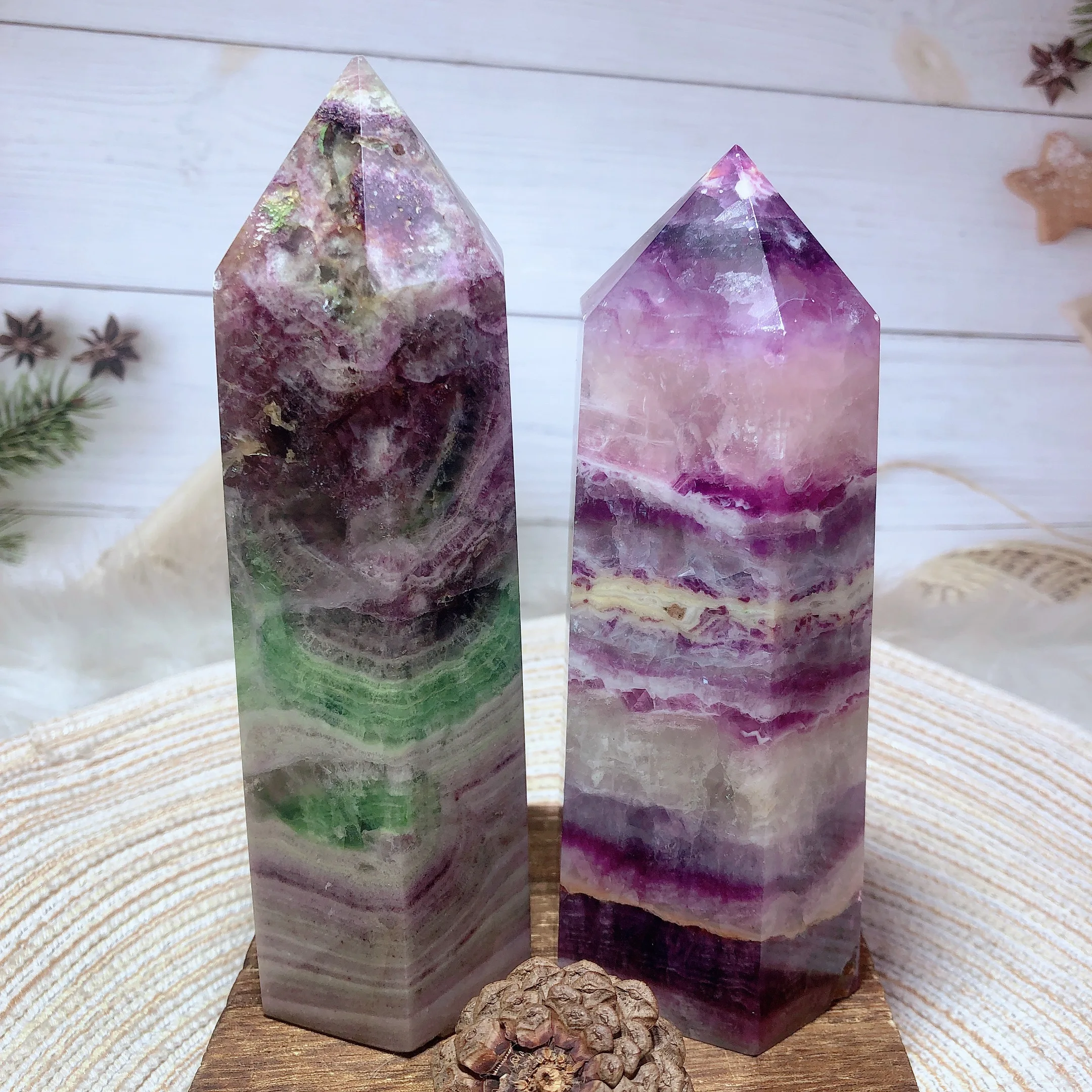 High Quality Natural Crystals Fluorite Tower Healing Big Point Gemstones Energy Mineral Ore Home Decorations Gift Room Decor