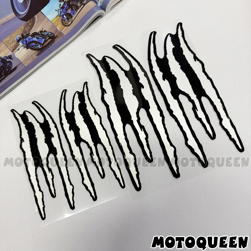 Claw mark paw stickers scooter sport motorbike car decals front side panels body fairing aluminum side boxes reflective sticker