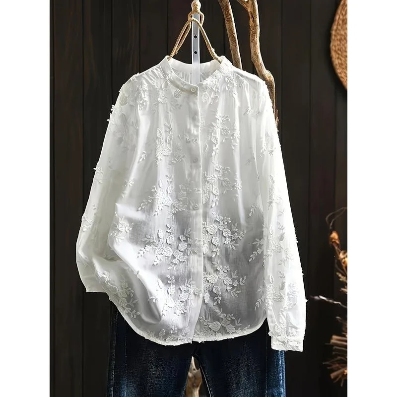

Women's Satin Shirt with Frog Buttons Princess Sleeve Non-deformable Other Material 100% Spring 2026 Fashion Other Style