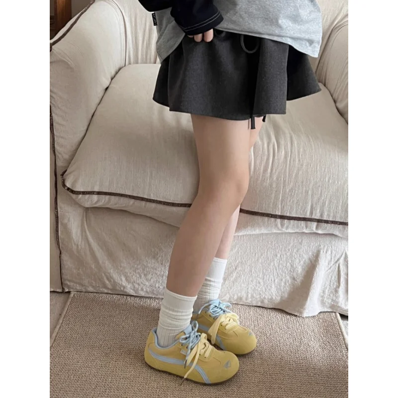 أحذية التدريب الألمانية النسائية 2025 ربيع الخريف جديد حار موضة أحذية رياضية غير رسمية أحذية بيضاء مريحة #5