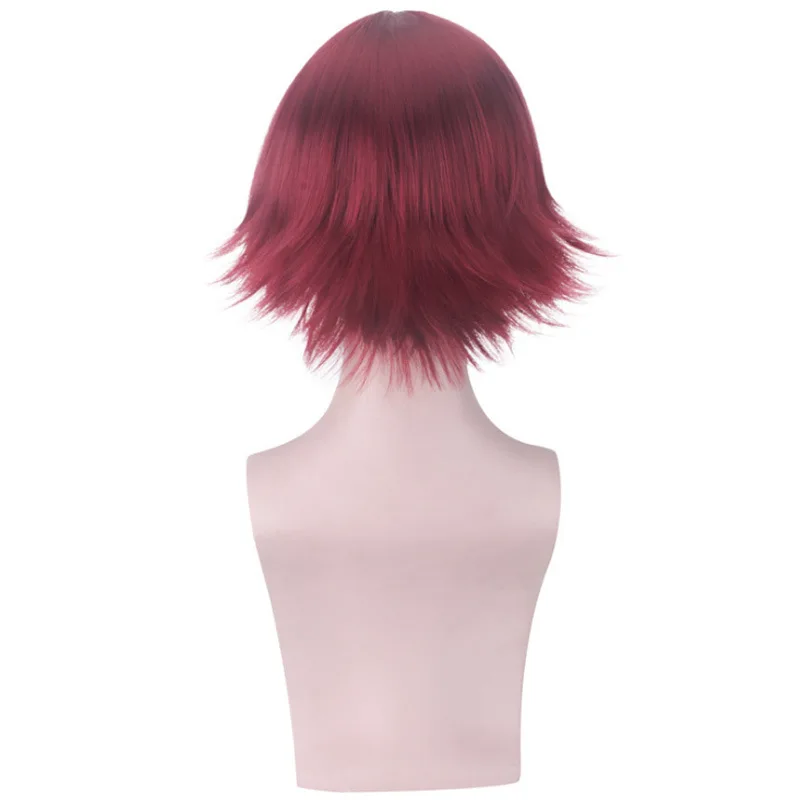 Peluca sintética corta para Cosplay de Anime, pelo de aspecto Natural, fibra resistente al calor, flequillo esponjoso, accesorio para disfraz de fiesta