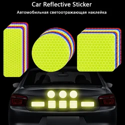 10Pcs Reflective Car Door Sticker Safety Opening Warning Reflector Rearview Mirror Warning Tape Car Accessories Exterior