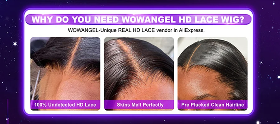 Wow Angel 13x6 HD Lace Front Perücken 250% Remy Haar Body Wave Echthaar Perücken HD Lace Perücken Vorgezupfte Wear-to-Go Perücken für Frauen – Detail 1
