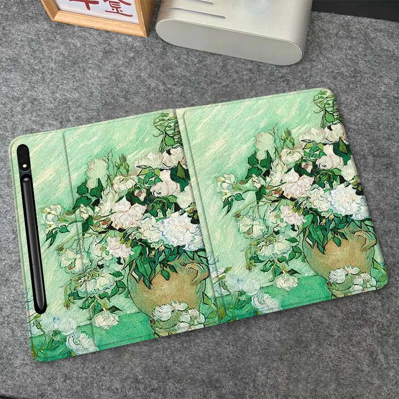 

Oil Painting Flower Art Popular For Samsung Galaxy Tab S6 S7 S8 S9 S10 FE Plus Lite Soft Flexible Support Tablet Case Gift