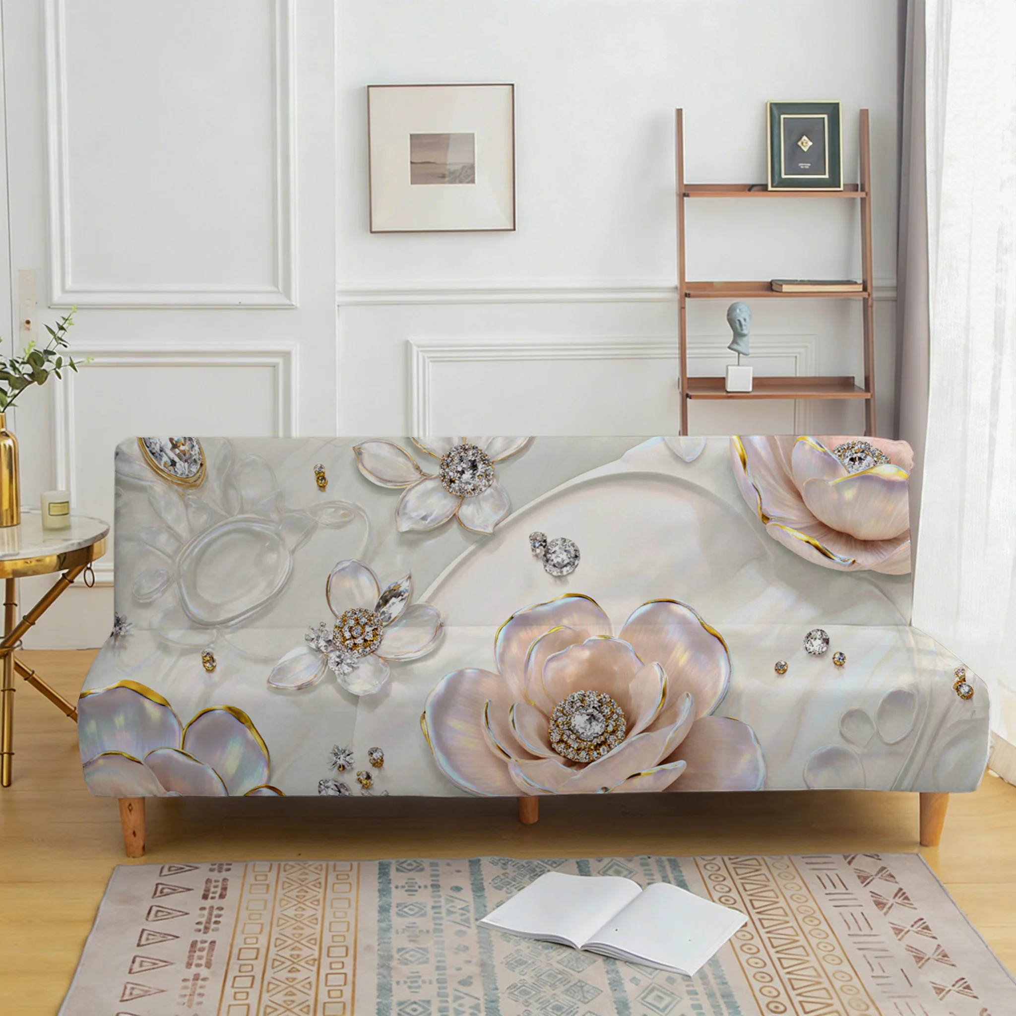 

Покрывало для дивана с цветочным принтом, подходит для различных стилей домашнего декора, легко устанавливается, можно стирать в машине.