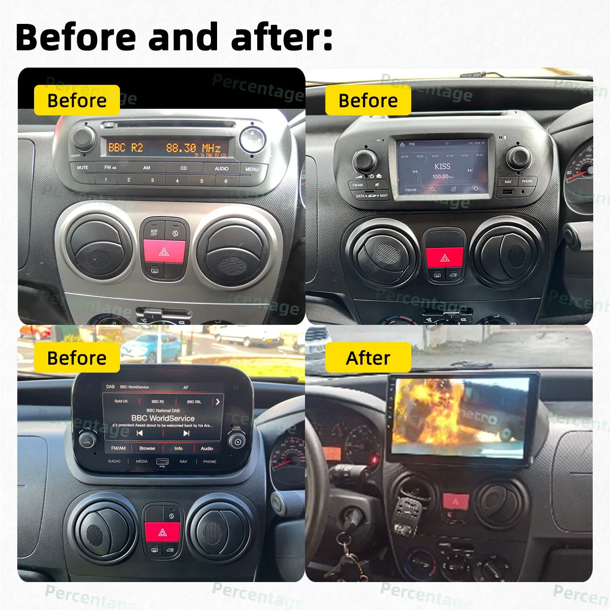 for Peugeot Bipper Fiat Fiorino Qubo for Citroen Nemo 2008 - 2022 Carplay GPS Navigation 2 Din Android Car Radio Stereo Auto