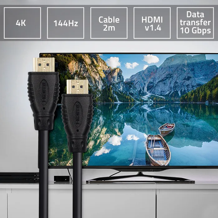 Qoltec HDMI-kabel v1.4 | Hoge snelheid | Ethernet | 4K | 30Hz | GOUD | 2m