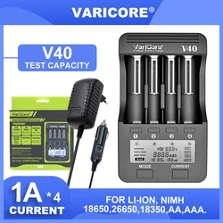 VariCore V40 V20i TR-2000 ładowarka do 18650 21700 26650 AA AAA 18350 18500 16340 17500 25500 10440