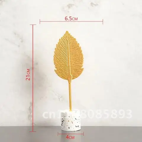 Gold Nordic Ginkgo Leaf Sculpture Leaves Crafts Luxury Living Room Decor Home Decoration Accessories Office Desktop Ornaments