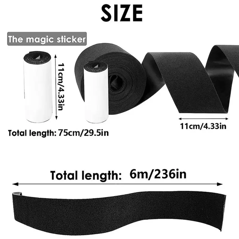 【كفاءة 】 مادة النايلون القابلة للتعديل مقاس 100 مم × 6 م مع أشرطة تثبيت لمنع سدادة سفلية لسرير الأريكة