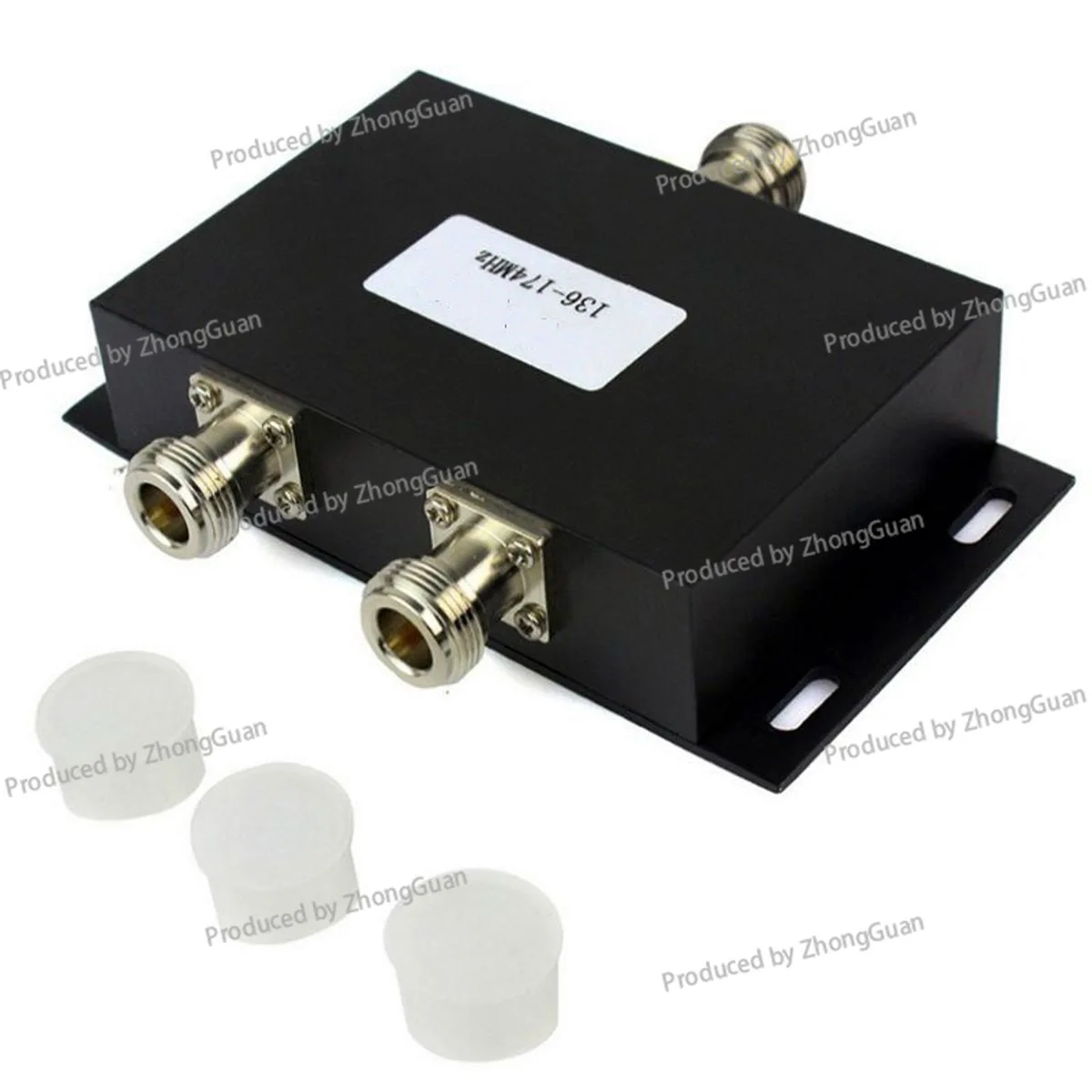 Black, Aluminum Alloy, Walkie-talkie VHF136-174MHz 100W NF Connector One Point Two Microstrip Power Divider