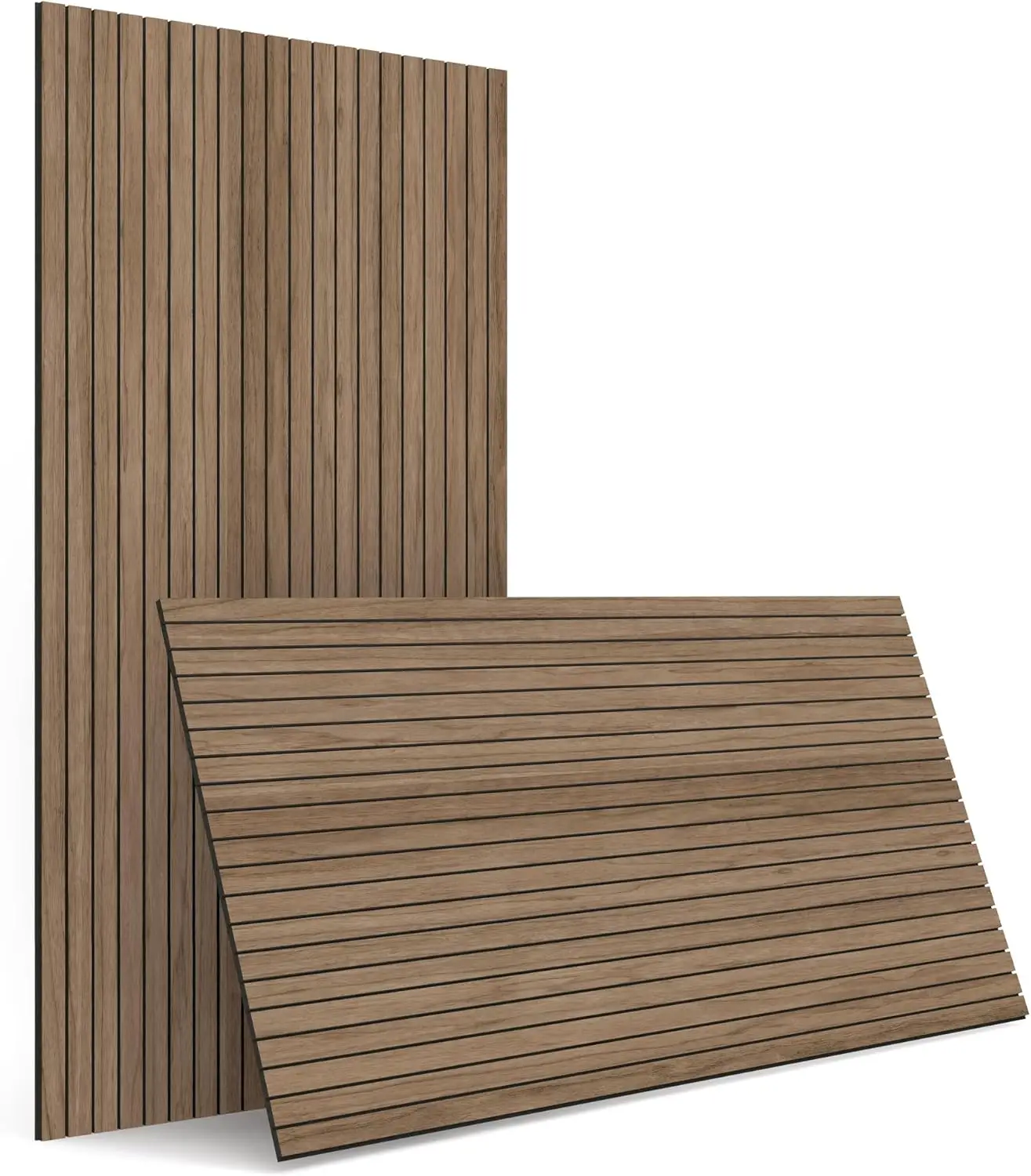 

4-Piece Wood Slat Wall Panel for Interior Decor Noise Cancelling 47.2x23.6in Peel and Stick Acoustic 3D Sound Absorbing Wall