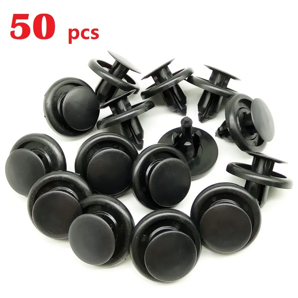 Universal Plastic Rivet Fix Clips 50Pcs, Replacement Catches for Toyota Auto Bumper & Door Veneer
