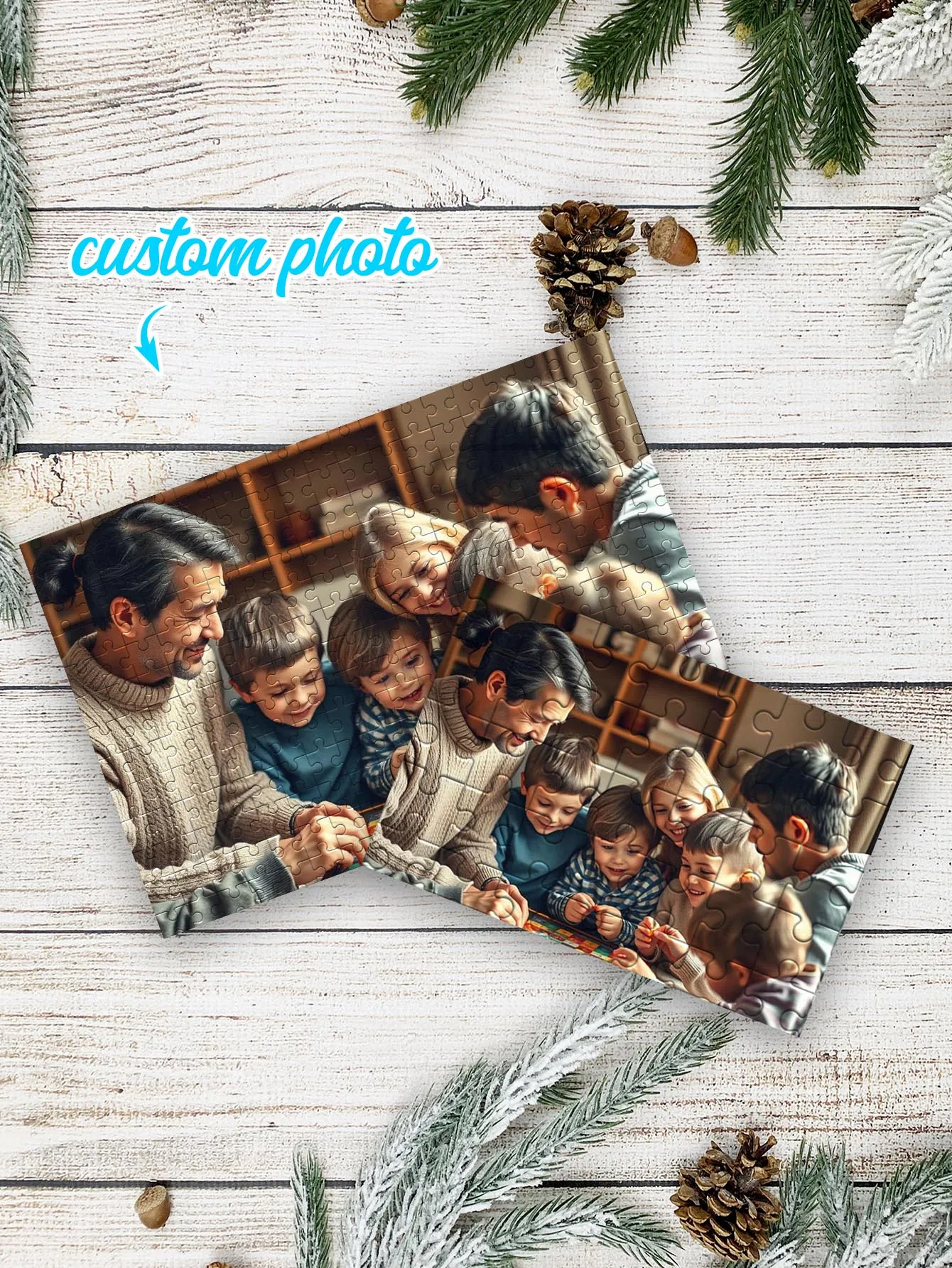 Lovely Custom Photo happy family Mosaic Personalised Decompression Puzzles Custom Puzzles in Photos Kids Gift