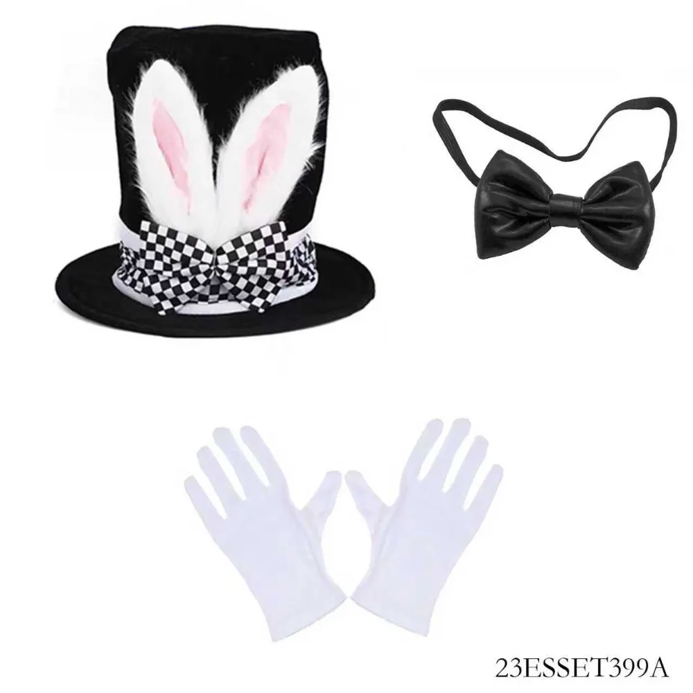 Accessori per il costume da coniglietto pasquale: cappello a cilindro con orecchie da coniglio, guanti e altro - Perfetto per giochi di ruolo pasquali e travestimenti festivi