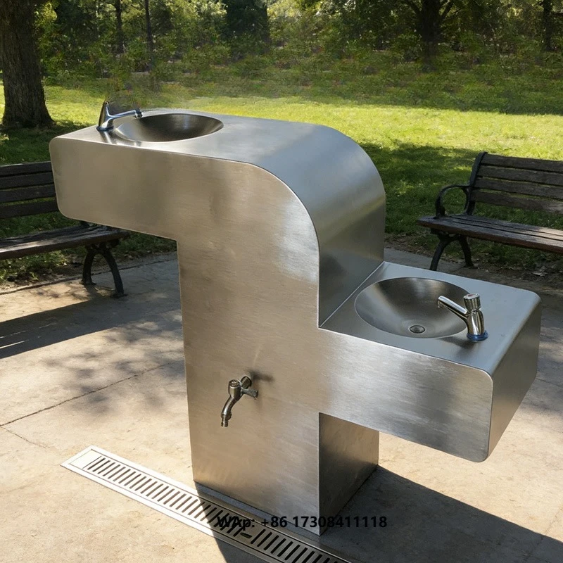 Outdoor/Indoor Freestanding Stainless Steel Pedestal Sink, ODM Custom Rectangular Multi-color Hand Wash Basin
