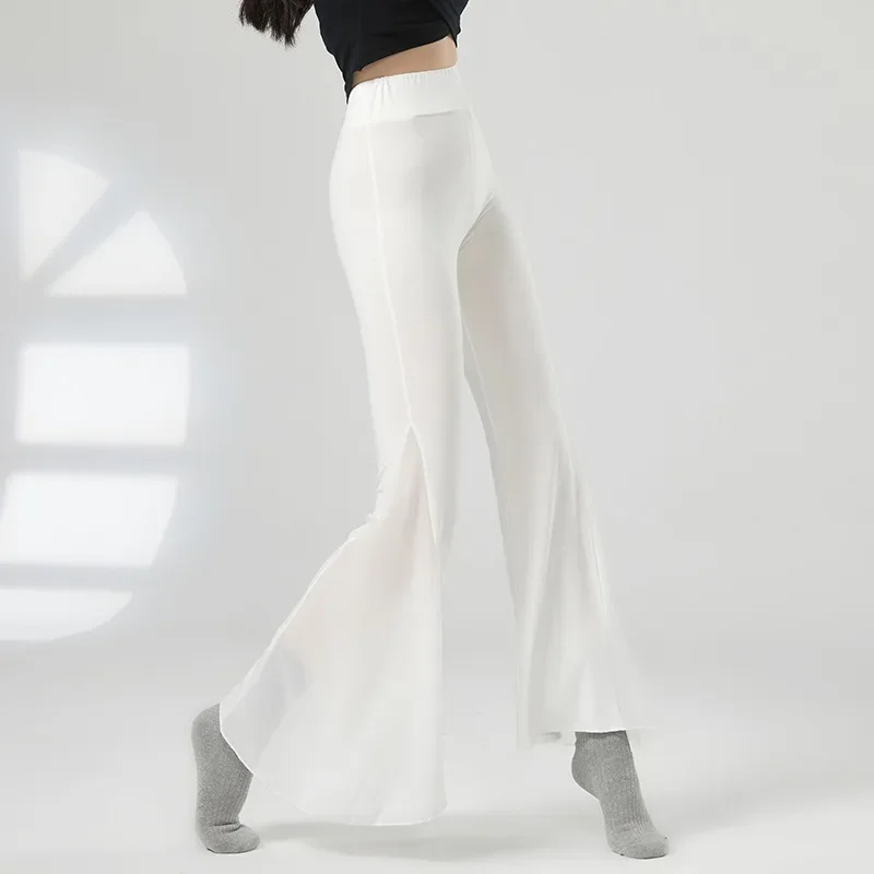 Professional Classical Dance Pants Women Dancing Flowing Patchwork  Modern Latin Dance Pants Ethereal Fairy Practice Pants