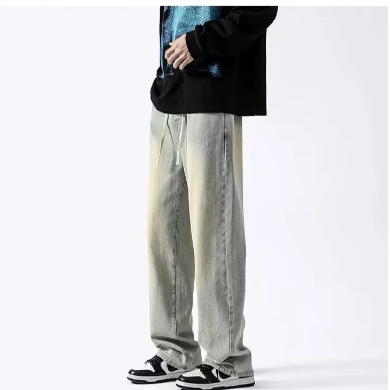 

Свободные широкие мужские джинсы High Street Sle, осень-зима, большие размеры 300, прямые брюки-трубы American Faion