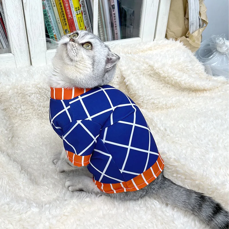 Sexy Pet T-shirt JoJo's Bizarre Adventure Guīdo Mista Cat Clothes British American Short Cat Dress Up Guīdo Mista Kimono